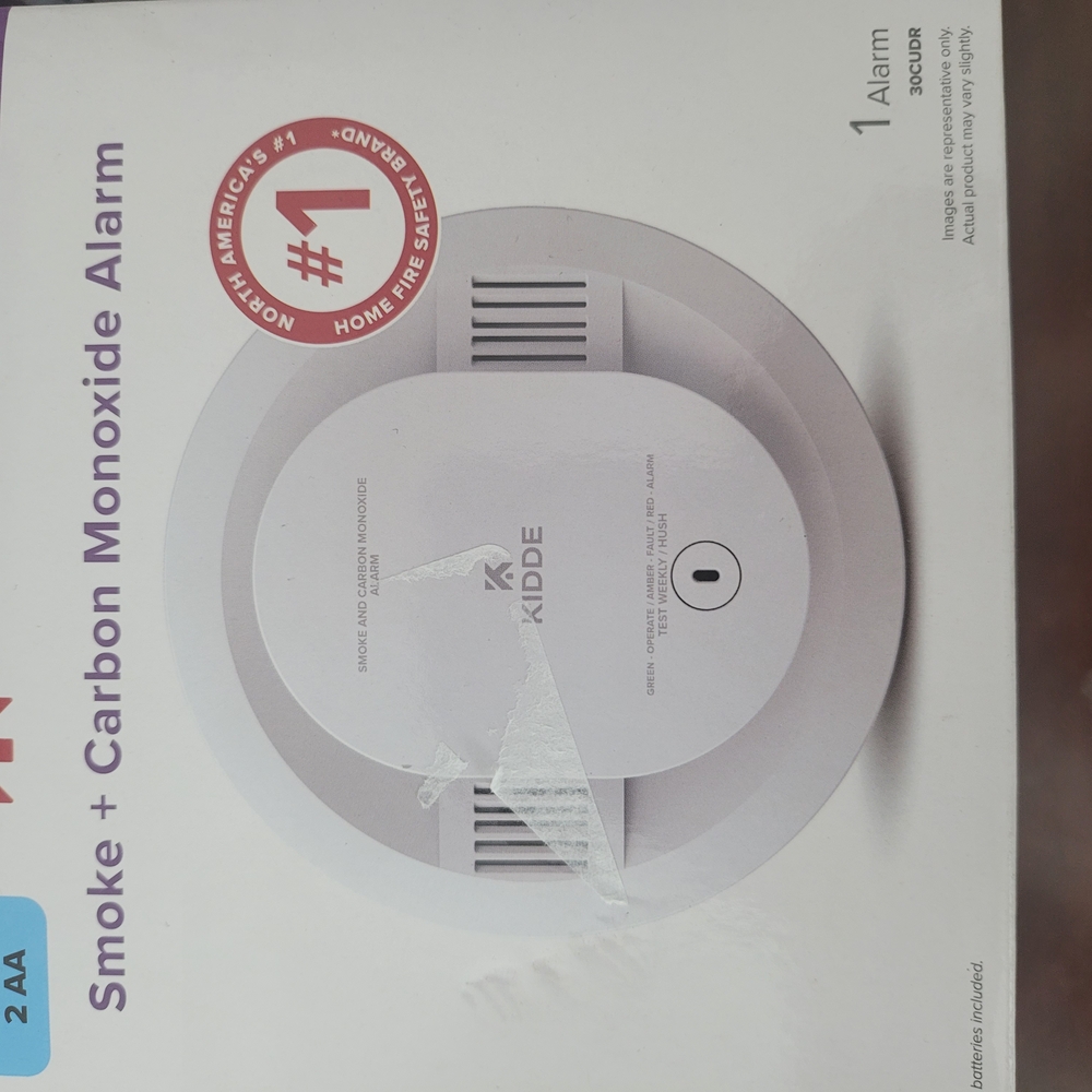 Kidde White Smoke & Carbon Monoxide Alarm - Battery Operated